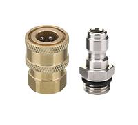 M MINGLE Juego de adaptadores de arandela a presión, Kit de desconexión rápida de 1/4 Pulgadas, 5000 PSI