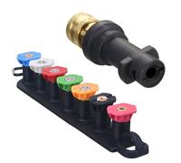 M MINGLE Juego de boquillas de lavado a presión con adaptador, compatible con Karcher K Series, K2, K3, K4, K5, K6, K7, conexión rápida de 1/4 pulgadas, 7 boquillas de chorro de potencia con soporte