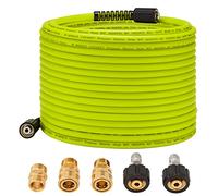 M MINGLE Manguera de lavado a presión de 50 pies x 1/4 pulgadas, manguera de lavado eléctrico de repuesto con kits de conexión rápida, manguera de alta presión con accesorios M22 de 14 mm, 3600 PSI