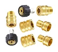 M MINGLE Ultimate - Juego de adaptadores para Lavadora a presión, Kit de desconexión rápida, Giro M22 a conexión rápida de 3/8 Pulgadas, liberación rápida de 3/4 Pulgadas, Paquete de 8