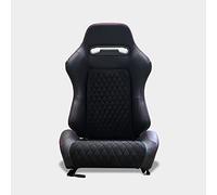 M MODAUTO Asiento Deportivo Coche,Semibaquet Deportivo Ajustable,Adaptable para Coches,Ríeles Incluidos,Conductor y Pasajero,para Coche y Simulador de Conducción,Modelo N580R,Negro