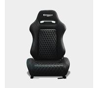 M MODAUTO Asiento Deportivo Coche,Semibaquet Deportivo Ajustable,Adaptable para Coches,Ríeles Incluidos,para Coche y Simulador de Conducción,Modelo M-N590L,Negro y Costura Blanca Logo