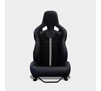 M MODAUTO Asiento Deportivo Sportster CS SimRacing y Coche, Semibaquet SimPro para Vehículo y Cockpit de Simulación, Cuero y Alcantara PU con Respaldo PVC. (N1201U-NEGRO-PAR)