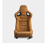 M MODAUTO Semibaquet B.E Cuero Beigea/Detalles en Forma De Figura,Semibaquet Deportivo,Adaptable para Coches,Ríeles Incluidos,para Coche y Simulador de Conducción (N504L)