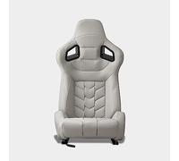 M MODAUTO Semibaquet B.E Cuero Blanco/Detalles en Forma De Figura,Semibaquet Deportivo,Adaptable para Coches,Ríeles Incluidos,para Coche y Simulador de Conducción (N501R)