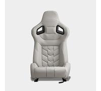 M MODAUTO Semibaquet B.E Cuero Blanco/Detalles en Forma De Figura,Semibaquet Deportivo,Adaptable para Coches,Ríeles Incluidos,para Coche y Simulador de Conducción (N501L)