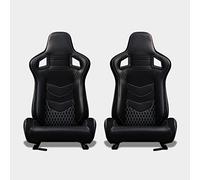 M MODAUTO Semibaquet B,E Cuero Negro/Detalles de Rombo/Alcántara y Respaldo Fibra Carbono,Semibaquet Deportivo,Adaptable para Coches,Ríeles Incluidos,para Coche y Simulador de Conducción,N725LR