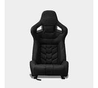 M MODAUTO Semibaquet B.E Cuero Negro/Detalles en Forma De Figura,Semibaquet Deportivo,Adaptable para Coches,Ríeles Incluidos,para Coche y Simulador de Conducción (N500R)