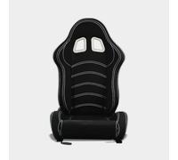 M MODAUTO Semibaquet B-E de Tela/Costura Blanca,Asiento Deportivo,Adaptable para Coches,Ríeles incluidos (Y-NW180, PILOTO-L)