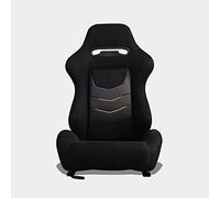 M MODAUTO Semibaquet H-E Alcántara y Detalle en Amarillo,Adaptable para Coches.Ríeles Incluidos,Asiento Conductor,Asiento Deportivo(N651/Copiloto)