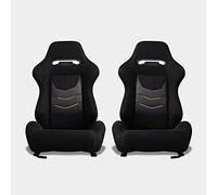 M MODAUTO Semibaquet H-E Alcántara y Detalle en Rojo,Adaptable para Coches.Ríeles Incluidos,Asiento Conductor,Asiento Deportivo(N651/Piloto+Copiloto)
