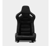 M MODAUTO Semibaquet S,E Cuero Negro/Costura Blanco/Respaldo Fibra Carbono,Semibaquet Deportivo,Adaptable para Coches,Ríeles Incluidos.N765L