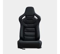 M MODAUTO Semibaquet S.E-S.C Cuero Negro/Costura Blanca/Detalles de Fibra Carbono,Semibaquet Deportivo,Adaptable para Coches,Ríeles Incluidos. N510R