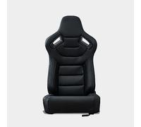 M MODAUTO Semibaquet S.E-S.C Cuero Negro/Costura Blanca/Detalles de Fibra Carbono,Semibaquet Deportivo,Adaptable para Coches,Ríeles Incluidos. N510L