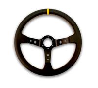 M MODAUTO Volante Deportivo Universal, Desplazado (G015YL PIEL SINTETICA AMARILLA)