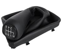 M MODECAR - Compatible con Adecuado para BMW 3 E46 98-05 palanca de cambios CUERO SINTÉTICO NEGRO + fuelle con marco 6 MARCHAS para 25117523844,