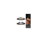M MOOHAM Juego de pulseras de cuentas para hombres, adolescentes y niños, piedras naturales con cuentas de 8 mm, ojo de tigre, ágata mate, piedras de lava para hombres, adolescentes, niños, papá