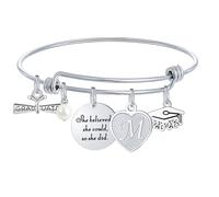 M MOOHAM Regalos de graduación para ella 2021, regalo de graduación de la escuela secundaria, pulsera de graduación inspiradora, She Believed She Could So She Did