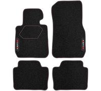 M MOTOS Alfombrillas de velour personalizadas Carbon Series para BMW Serie 3 F30 2012-2018 - Premium, Carbon, Rojo Refresca el aspecto de tu coche con las alfombrillas de velour con un diseño de fibra