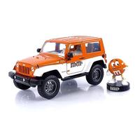 M&M's 1:24 2007 Jeep Wrangler auto fundido a presi n y figura naranja de 2.75 pulgadas, juguetes para ni os y adultos