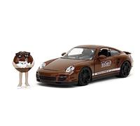M&M's 1:24 Porsche 911 Turbo Die-Cast Car & 2.75" Brown Figure, Toys for Kids and Adults