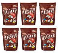 M&M's Chocolate con Leche, Bolitas Cubiertas de Dulce de Colores, 6 Bolsitas de 200g, 1.2kg Total