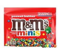 M&M'S Minis - Caramelo de chocolate con leche y mantequilla de maní, tamaño compartido, bolsa resellable de 8.5 onzas