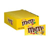 M&M's Peanuts Snack en Bolitas de Colores con Cacahuete y Chocolate con Leche, Pack Ideal para Compartir o Regalar en Navidad, 24 x 45g