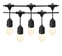 m MU 10M Guirnalda Luces Exterior Extensible hasta 500M Cable Negro E27 Con 10 Bombillas S14 LED 2W (=15W), Impermeable IP65 Guirnaldas Luminosas de Exterior Para Jardín Boda|10M, NEGRO, 10 Bombillas