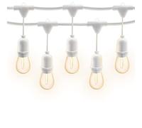 m MU 5M Guirnalda Luces Exterior Extensible hasta 500M Cable Blanco E27 Con 10 Bombillas S14 LED 2W (=15W), Impermeable IP65 Guirnaldas Luminosas de Exterior Para Jardín Boda|5M, BLANCO, 10 Bombillas