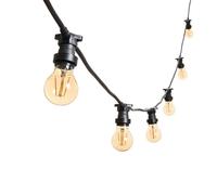 m MU 5M Guirnalda Luces Exterior Extensible hasta 500M Cable Negro E27 Con 10 Bombillas S14 LED 2W (=15W), Impermeable IP65 Guirnaldas Luminosas de Exterior Para Jardín Boda|5M, NEGRO, 10 Bombillas