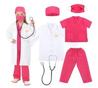 M MUNCASO Disfraz de Doctor para Niños, Disfraz de Doctor para Niños Unisex Disfraz de Doctor para Niños, Disfraz de Doctor y Enfermera para Fiesta de Halloween Cosplay