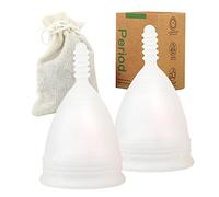 M MUNCASO Taza menstrual suave - Super suave y flexible - mejor taza sensible (blanco, S)