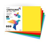 M-Office Cartulina A3 180gr - Surtido de Colores Intensos para Manualidades, Impresión de Documentos y Diseños Creativos (50 Hojas)