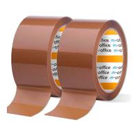 m-office Cinta Adhesiva, Cinta Adhesiva Marrón de Embalar, Rollo de Cinta para Embalaje de Cajas, Envíos, Mudanzas y Manualidades, Precinto Seguro y Resistente, Cinta Adhesiva (2 unds, 36mmx120m)