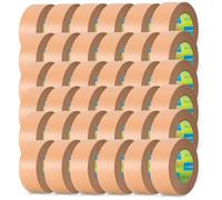 m-office Cinta Adhesiva Papel Kraft, Cinta de Embalar Adhesiva para Embalaje de Cajas, Envíos, Mudanzas y Manualidades, Cinta de Papel Embalaje, Cinta Marrón Papel Kraft (36 uds, 72mmx50m)