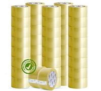 m-office Cinta Adhesiva Transparente, Cinta de Embalar Adhesiva para Embalaje de Cajas, Envíos, Mudanzas y Manualidades, Precinto Transparente Seguro y Resistente (36mmx120m, x48)