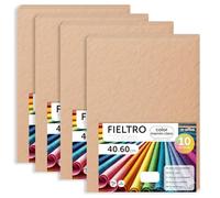 m-office Fieltro para Manualidades, Fieltro de Colores, Suave y Flexible, Material para Costura, Telas Patchwork, Ideal para proyectos DIY, artesanía o decoración, 40x60cm (marrón claro, 40 uds)