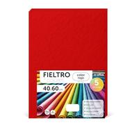 m-office Fieltro para Manualidades, Fieltro de Colores, Suave y Flexible, Material para Costura, Telas Patchwork, Ideal para proyectos DIY, artesanía o decoración, 40x60cm (rojo, 5 uds)