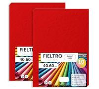 m-office Fieltro para Manualidades, Fieltro de Colores, Suave y Flexible, Material para Costura, Telas Patchwork, Ideal para proyectos DIY, artesanía o decoración, 40x60cm (rojo, 20 uds)