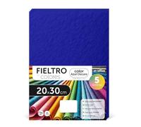 m-office Fieltro para Manualidades, Fieltro de Colores, Suave y Flexible, Material para Costura, Telas Patchwork, Ideal para proyectos DIY, artesanía o decoración, 20x30cm (azul oscuro, 5 uds)