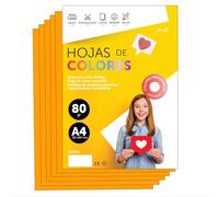 M-Office Folios De Colores A3 80g Para Impresoras y Manualidades, Papel Surtido Para Niños, Paquete Folios Colores Para Tarjetas, Escuela y Proyectos Creativos m-office (50h, Naranja Claro)