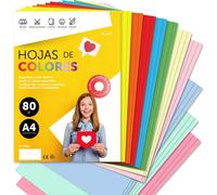 m-office Folios de Colores A4 80gr ideal para hacer Manualidades y Decoraciones