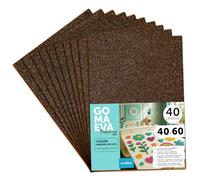 m-office Goma Eva de Purpurina para Manualidades, Goma Espuma de Colores para Proyectos Creativos, Ideales para Artes y Manualidades, Escolar o Profesional 40x60cm (Marrón Oscuro Purpurina, 40 uds)