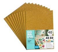 m-office Goma Eva de Purpurina para Manualidades, Goma Espuma de Colores para Proyectos Creativos, Ideales para Artes y Manualidades, uso Escolar o Profesional 40x60cm (Oro Purpurina, 40 uds)