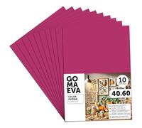 m-office Goma Eva para Manualidades, Goma Espuma de Colores para Proyectos Creativos, Ideales para Artes y Manualidades, uso Escolar, Profesional o Artístico 40x60cm (Fucsia, 10 uds)