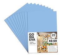 m-office Goma Eva para Manualidades, Goma Espuma de Colores para Proyectos Creativos, Ideales para Artes y Manualidades, uso Escolar, Profesional o Artístico 40x60cm (Azul Cielo, 20 uds)