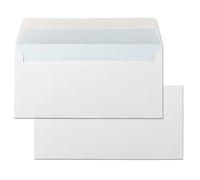 M-Office Sobres de Papel Blanco - Sobre Comercial Normalizado 120 x 176 mm Con Cierre Tira de Silicona Para Invitaciones, Envíos o Almacenaje (50 uds)