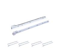 M.PASCUAL - Guías correderas para cajón | Extracción parcial | Fijación Inferior | Carga 20Kg | Rodillos | Blanco | Pack 5 unidades (30 cm)