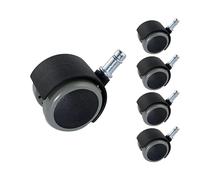 M.PASCUAL - Rueda para silla de oficina | Compatibles con sillas suecas | Bulón 10 mm | Negro | Giro 360° y Deslizamiento Suave